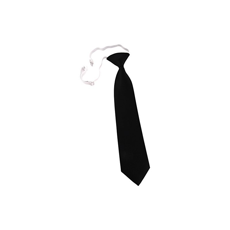 TigerTie Toddler Plain Children's Tie Pre-Tied with Elastic Band, black