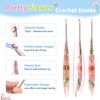Coopay Crochet Hooks, 3.5mm Ergonomic Crochet Hook with Floral Resin