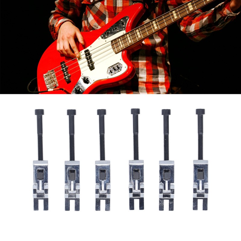 6PCS Metal Guitar Tremolo Saddles Double Locking System String Saddle