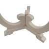 PARISLOFT French Country End Table Cream White Scalloped Edge Tray