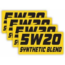 Unbranded 4-pack 2x4 inch 5W20 SYNTHETIC BLEND Vinyl Stickers Decals Labels Oil Drum 5w-20