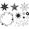 Heyda Stamp Set Christmas Motifs Various Sizes 10-11 Pieces Stars