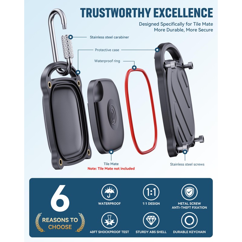 DDJ 4 Pack for Life360 Tile Mate 2024 Tracker Case,