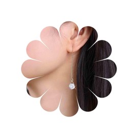 Xmsrn Vintage Crystal Drop Threader Earrings Rhinestone Drop Stud Earrings Long Chain Tassel Dangle Earrings Bar Pull Through Earrings Jewellery for Women and Girls, Zinc, No Gemstone