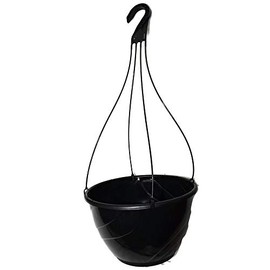 12" Diameter Black Plastic Deco Swirl Hanging Basket by Landmark Plastics (2)