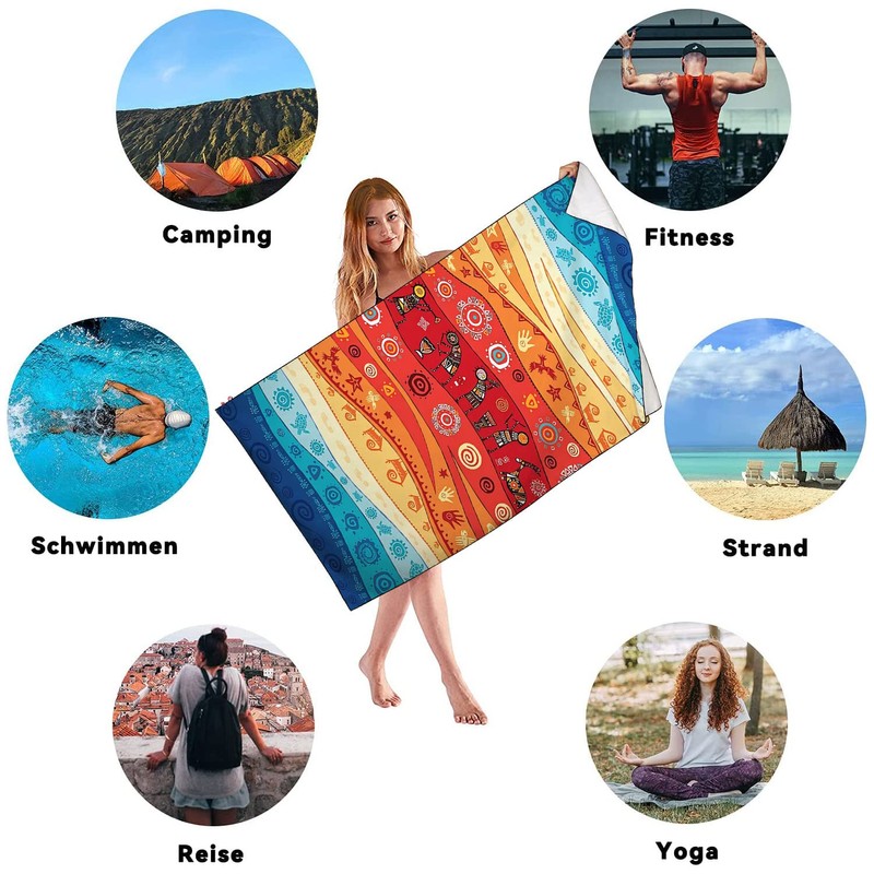 Zomer Beach Towel Large 90 x 180 cm Microfibre Quick-Drying