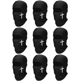 9 Pieces Ski Mask for Men Balaclava Face Mask Summer Face Mask Balaclava Full Face Mask Breathable Hood for Outdoor Use Black