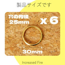 Key Chain Ring Outer Diameter 1.2 inches (30 mm) 6 Pieces Part Brass Key Chain Ring Key Ring Double Ring Flat Key Ring Key Chain Ring