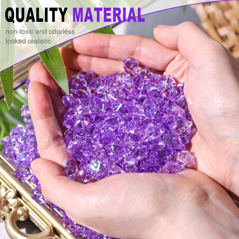 DomeStar purple fake ice cubes purple fake crystals purple vase