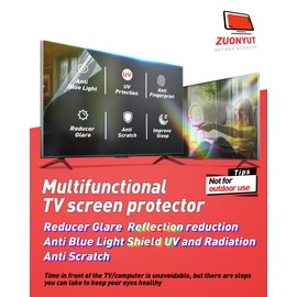 ZUONYUT 65 TV Screen Film,Anti Glare Film for TV,Glare Blue Light Scratch Screen Film 65 Inch TV Screen Protector, Reduce Screen Glare Reflection (65 INCH H804)