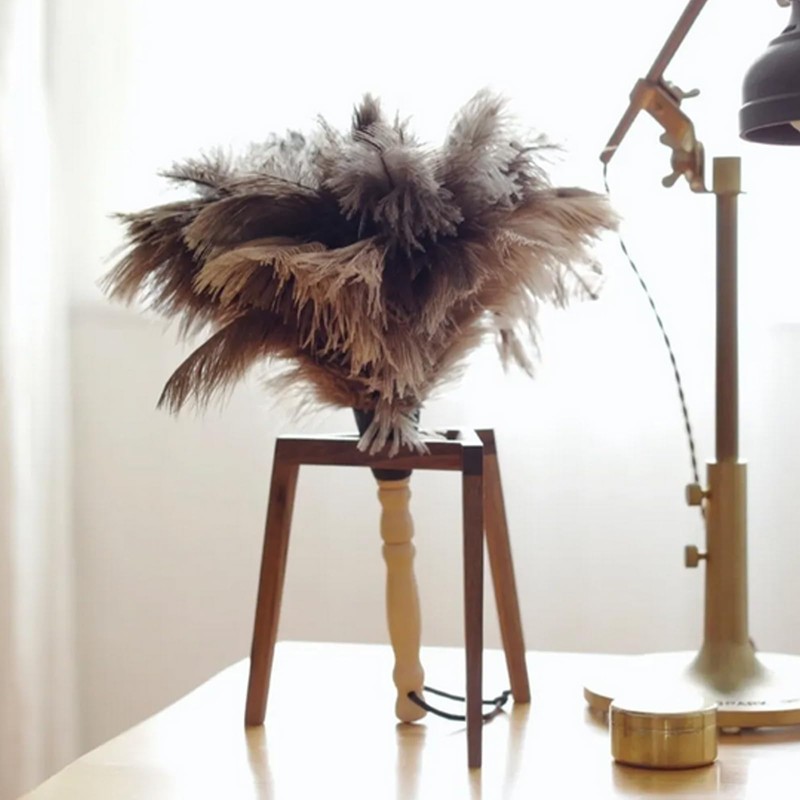 Ostrich Feather Duster 35 cm Ostrich Duster with Wooden Handle