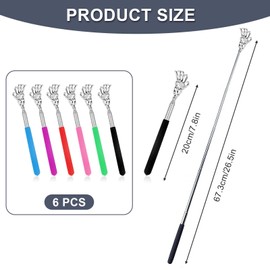 6 Stück Rückenkratzer, Kratzhand Rückenkratzer, Rückenkratzer Teleskop, Kratzhand, Back Scratcher, Rückenkratzer Testsieger, Ruckenkratzerhand, Rücken Kratzer, Rücken Kraulen