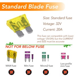 Gaoekoius 20A Automotive Stand Blade Fuse kits-50 pcs 20A Standard Blade Type Fuse Replacement for Car/RV/Truck/Motorcycle/Boat etc
