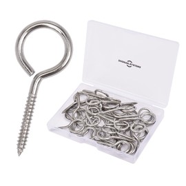 SHONAN 1.57" Stainless Steel Eye Screws for Wood, 30 Pcs Screw Eye Hooks Eye Bolt Hooks, Eye Screw Hooks for Indoor Outdoor Use, 17 Lbs Capacity