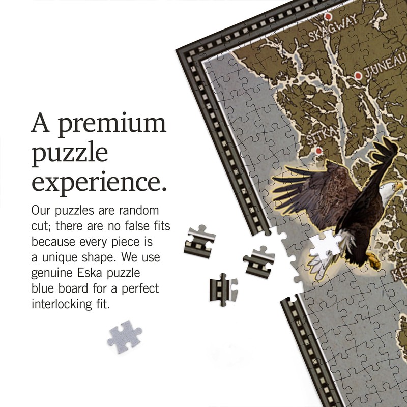 Lantern Press 1000 Piece Jigsaw Puzzle, Sitka, Alaska, Inside Passage