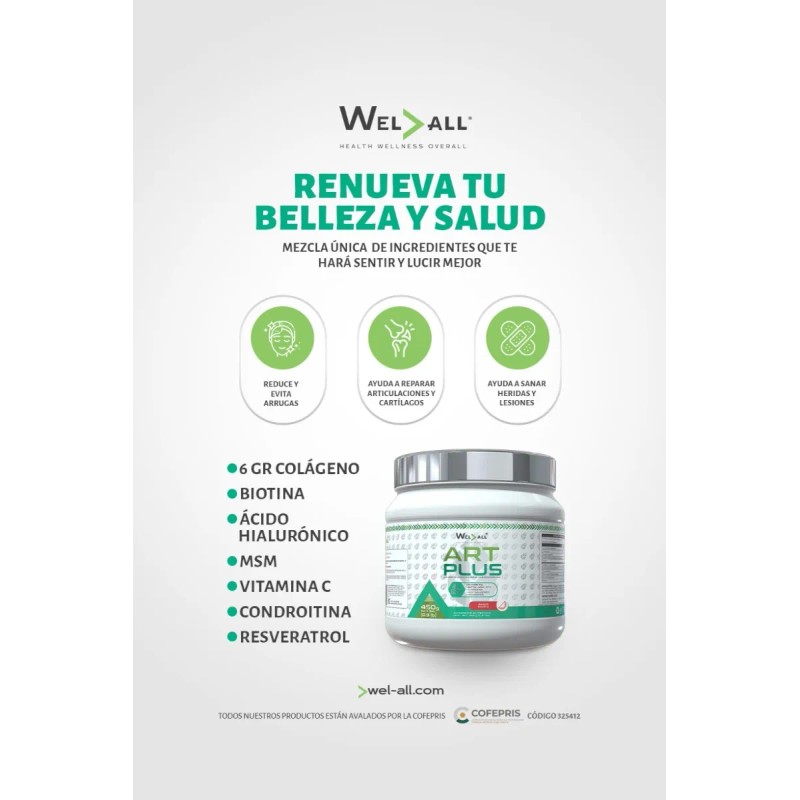Artplus 450gr De Welall Suplemento A Base De Colágeno Sandía