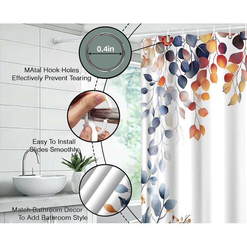 MYYJYY Fall Pumpkin Shower Curtain 70" W x 70" L