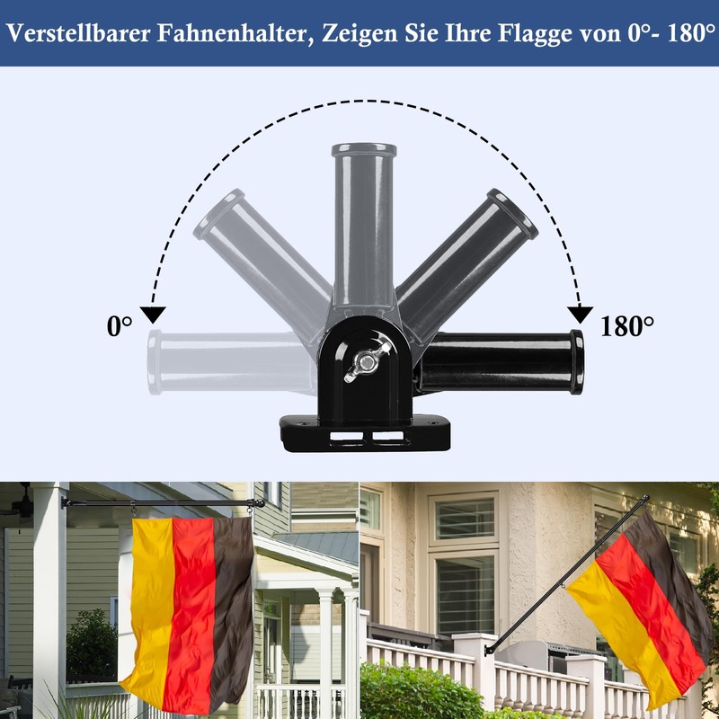 NQ Adjustable Flag Holder, 2.5 cm Diameter, Bracket for Flagpole,