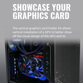 Cooler Master Master Accessory - Kit de soporte vertical para tarjetas gráficas versión 2 con cable elevador premium PCI-E 3.0 x 16-165 mm, compatible con todos los chasis ATX estándar (MCA-U000R-KFVK01)