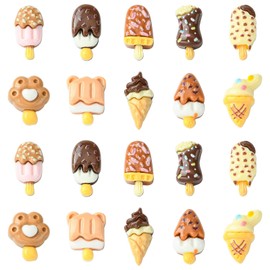 LiQunSweet 100 pcs 10 Styles Ice Cream Theme Resin Charms Lovely Popsicle Food Sweet Charms with Loops for DIY Jewelry Necklace Bracelet Earring Craft Making Decor