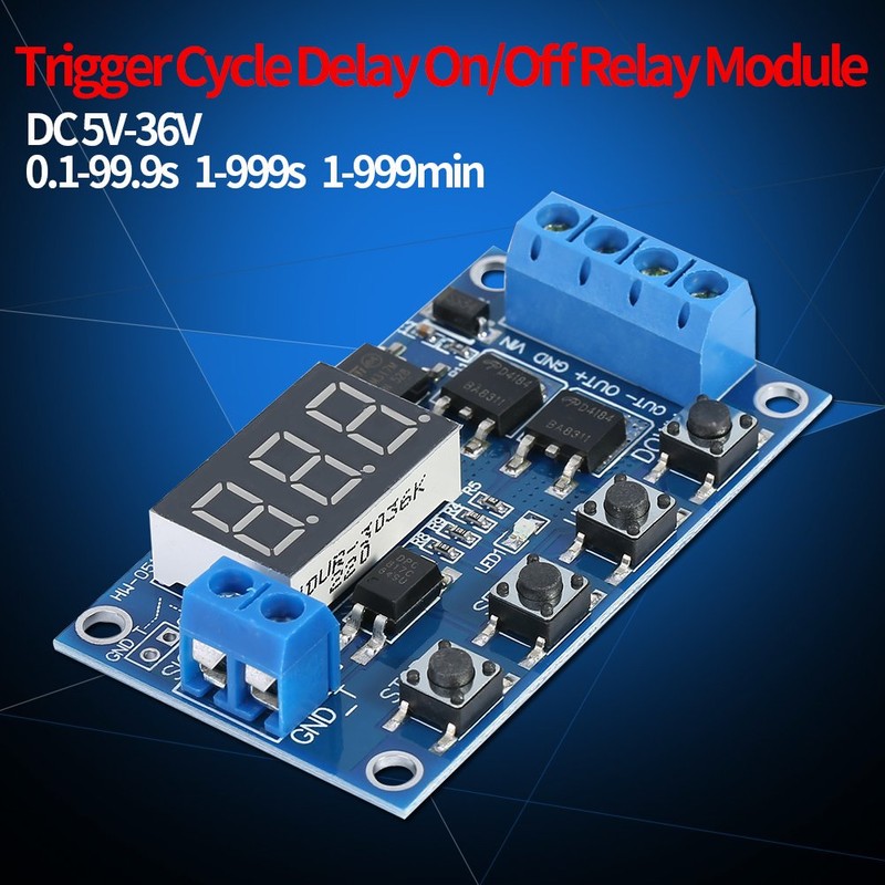 DC 5V-36V Time Delay Relay Module, Timer Relay, Delay Switching