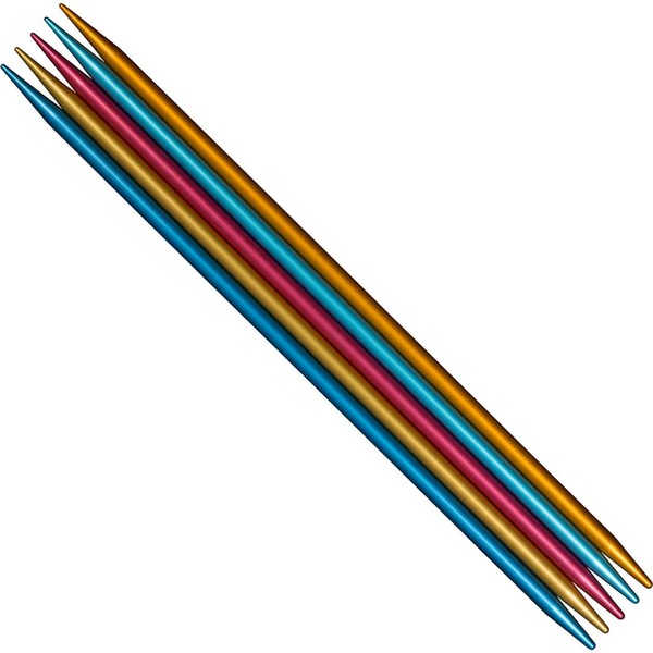 Addi FlipStix Double Pointed Knitting Needles 6-inch (15cm) - Set of 5; US Size 8 (5mm)