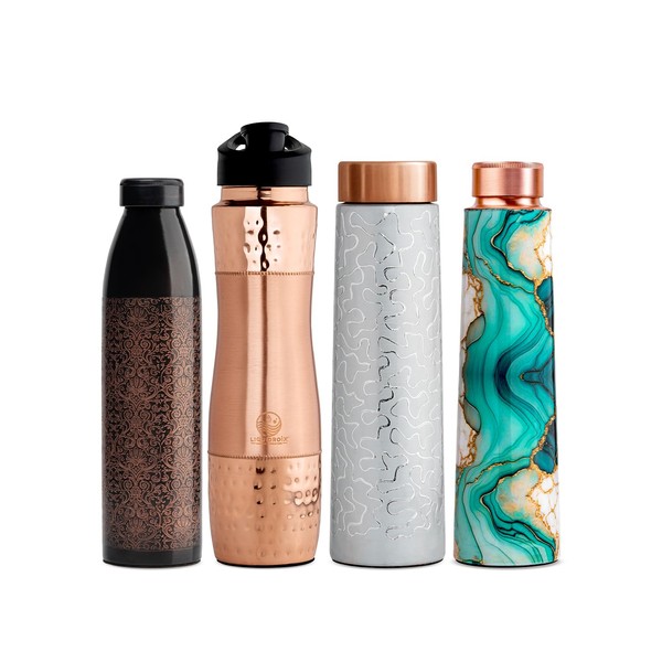 LIQUIDROIX 100% Copper Water Bottle – Handcrafted Ayurvedic Bottle with