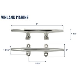 Vinland Marine 316 Stainless Steel Herreshoff Cleat, Length 4" ~ 12", Multi-Pack, Investment cast, Anchor Cleat, Marine Cleat, Rope Cleat, Dock Cleats, Sailboat Hardware Cleats, Classic Boat Cleats