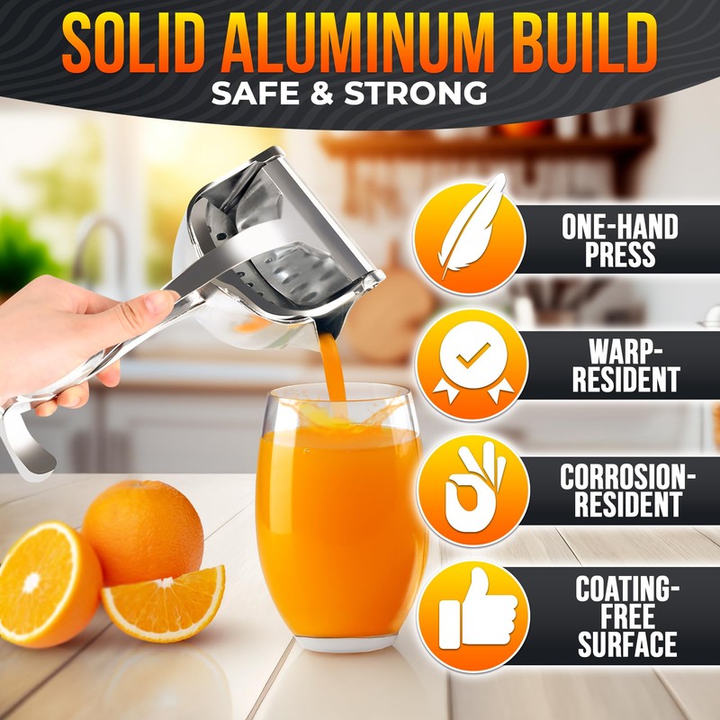 Hand Juicer Squeezer - Aluminum Lemon Squeezer for Effortless Juice