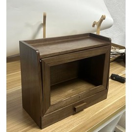 Cologne for Men, Solid Wood Perfumes Organizer for Men Dresser, Large Capacity Dustproof Cologne Holder with Drawer Storage Perfume Stand Organizer, (Walnut)