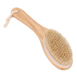 Dry Brush Body Brush, Dry Body Brush with Natural Bristles and Contoured Wooden Handle, Exfoliating Brush, Exfoliating Body Washer for Lymphatic Drainage, Exfoliating Skin, Reducing Cellulite