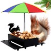 Squirrel Feeder with Umbrella Metal Squirrel Feeders for Outside Funny