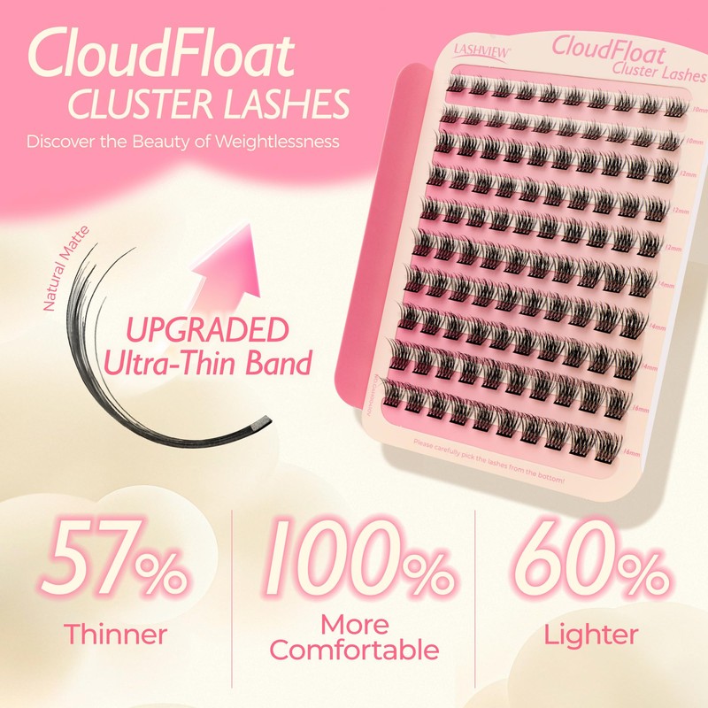 LASHVIEW Lash Clusters DIY Cluster Eyelash Extensions Mega Volume Reusable