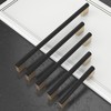Coinkoly 10 Pack 5"(128mm) Black and Gold Cabinet Pulls Knurled