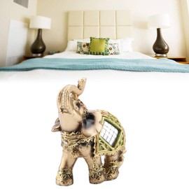 YUMILI Lucky Wealth Elephant Statue, Feng Shui Green Elephant Statue Lucky Wealth Figurine Wealth Figurine Gift for Home Office Decoration Collection（S）