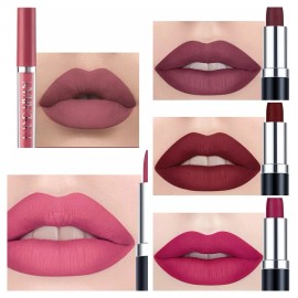 HANDAIYAN Matte Long Lasting Lipstick Colorful Bold HANDAIYAN Velvety Smooth Nonstick Cup - #04 Tube