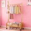MYUPDALIN Clothes Rack with Shelves, Clothing Rack with Wheels, Multifunctional