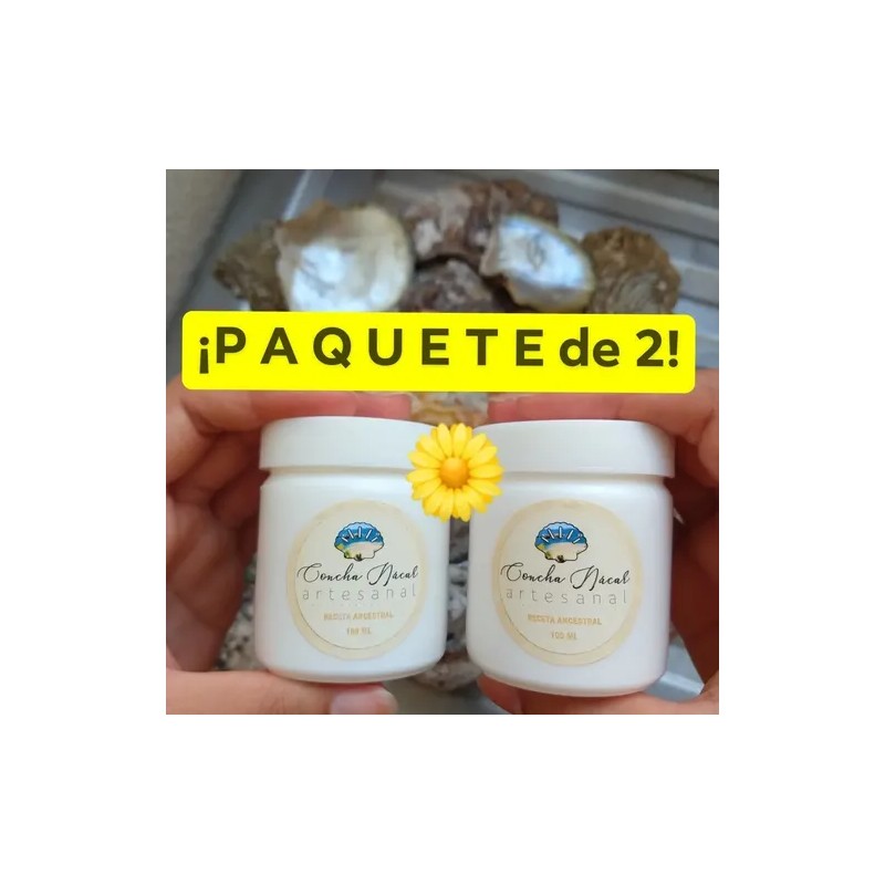 100 Natural Dos Cremas De Concha Nácar Artesanal 100 Ml
