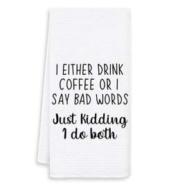 OSLYSOF Funny Coffee Gift Kitchen Towels, Funny Dish Towels for Kitchen, Coffee Themed Gifts, Barista Towels, Coffees Bar Decorative, 16x24 Inch