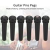 6pcs Ebony Acoustic Guitar Pins Pegs Guitar Parts Replacement Tool