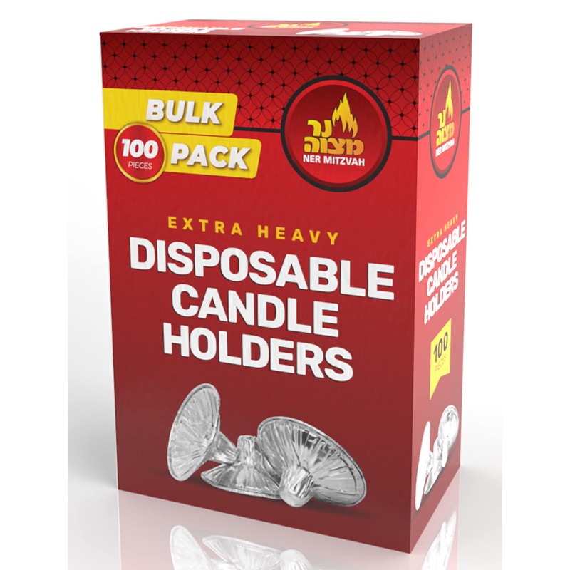 Ner Mitzvah Disposable Foil Candle Holders - Heavy Duty Aluminum