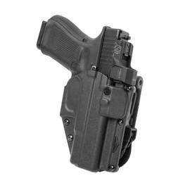 Alien Gear Rapid Force Level 2 OWB Holster – Locking Belt Slide – Compatible with Glock 17/17 MOS (Gen 1–4), 22 (Gen 1–4), and 47/47 MOS – Matte Black – Left Hand – No Light – Optic Compatible