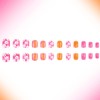 24Pcs Square Press on Nails Short Fake Nails Flower with