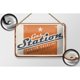 Retro Tin Sign 18 x 12 cm Gas Station Premium Petrol Station Decorative Sign