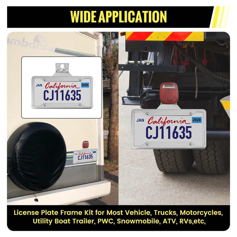 Oyviny Trailer License Plate Bracket Holder & Universal License Plate