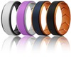 Silicone Wedding Rings for Men 1/4/5/6/7 Multipack of Breathable Airflow