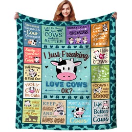 Bonita manta de vaca para niñas y mujeres, regalos de vaca para amantes de las vacas, mantas de vaca y mantas de vaca regalos de cumpleaños de Navidad para niños, adolescentes, niñas, adultos y