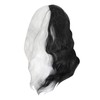 Black and White Short Curly Wig Women Cosplay Party Shoulder