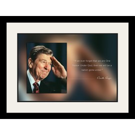 Ronald Reagan Photo Picture Poster Framed Quote If we Ever Forget That we are one Nation Under God US President Portrait Famous Inspirational Motivational Quotes (19x25 Framed)