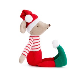 DEMDACO Santa Mouse Rosy Red 8.5 inch Polyester Fabric Holiday Stuffed Animal Toy